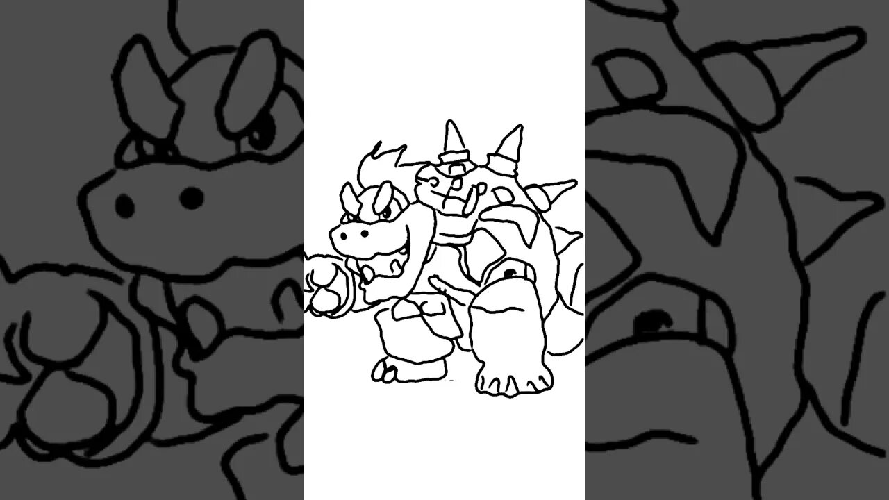 Draw Bowser Easy As Possible!!! #mariomovie #mario #bowser #drawing