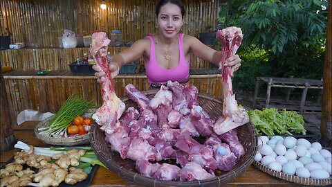 Yummy pork soup cook recipe and eat - Amazing cooking