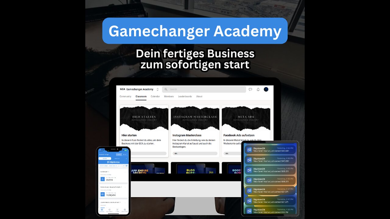 Gamechanger Academy Kurs mit MRR Member area and video courses