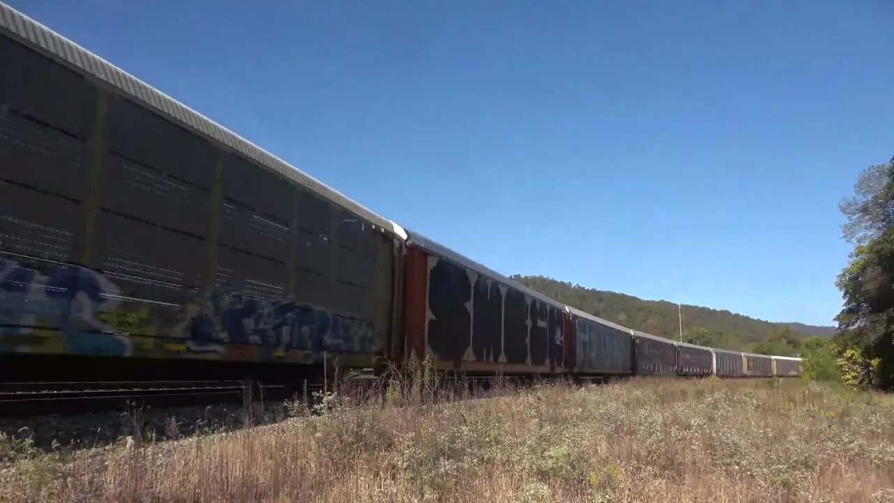 Empty autoracks headed west