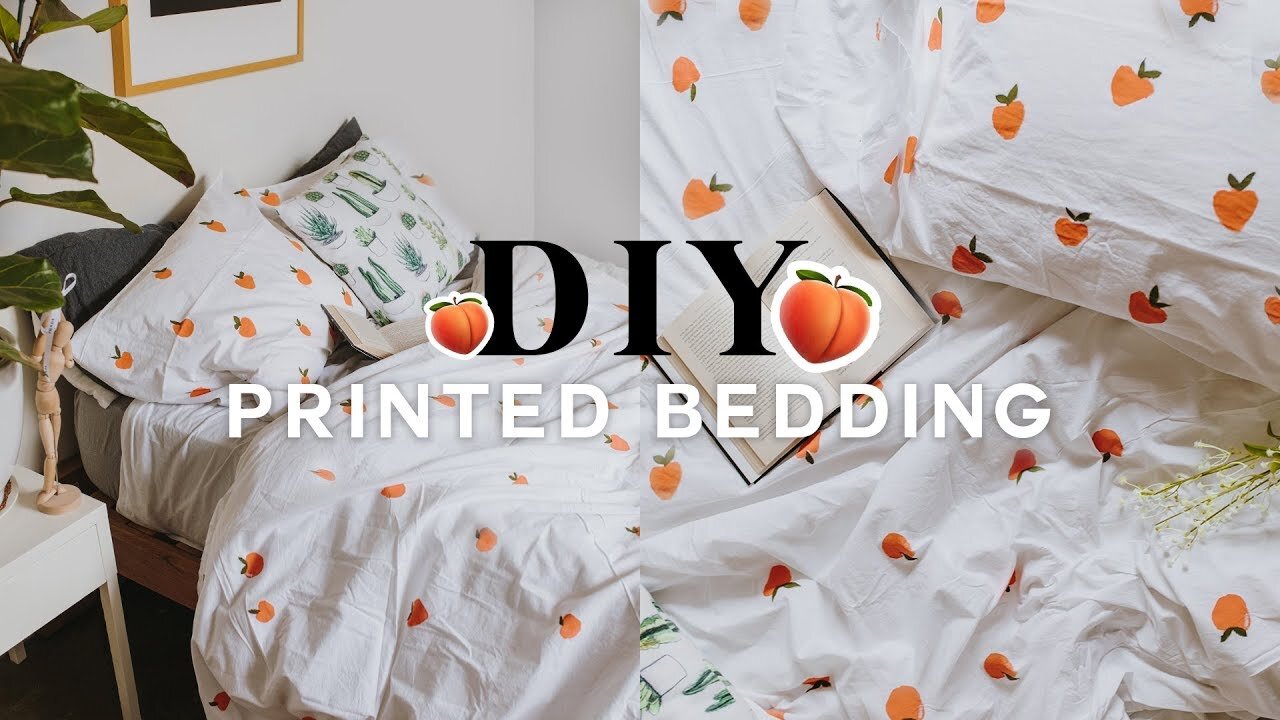 DIY Pattern Duvet Cover 🍑 Super Easy & Affordable (UPCYCLE) 2018 // Lone Fox