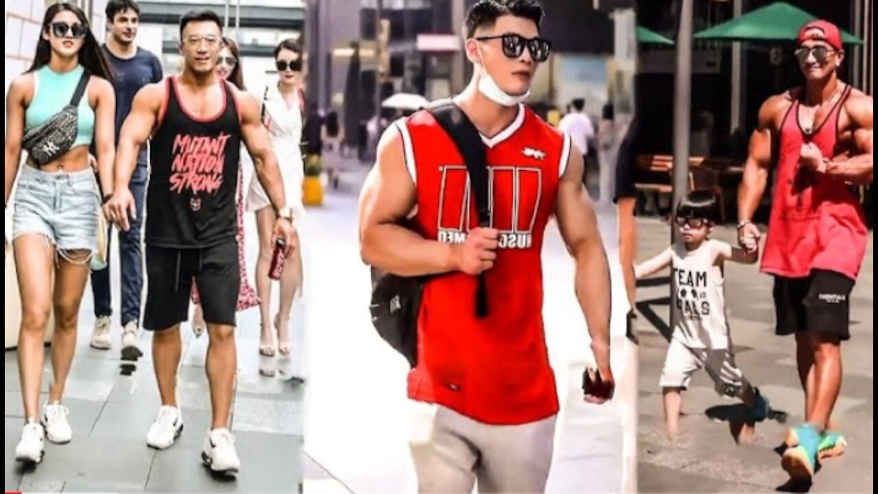 GYM - When bodybuilder goes shirtless in public