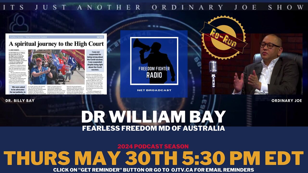 PRIMETIME RE-RUN Dr William Bay - Freedom MD from Australia PART 1