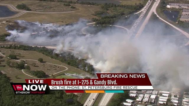 Brush fire shuts down Gandy Blvd., slows I-275 in St. Petersburg