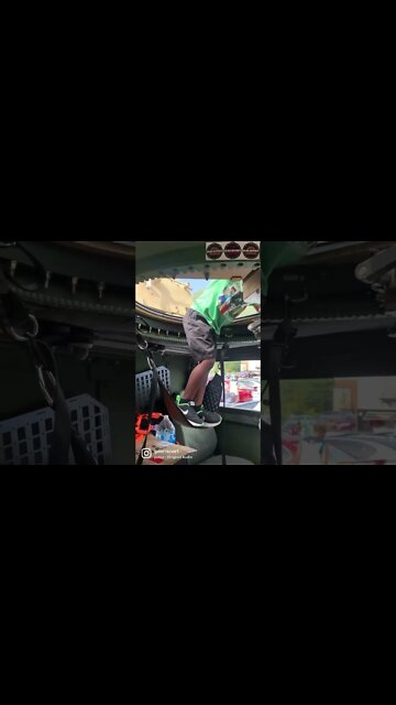 HUGE dude barely fit in HMMWV turret #shorts