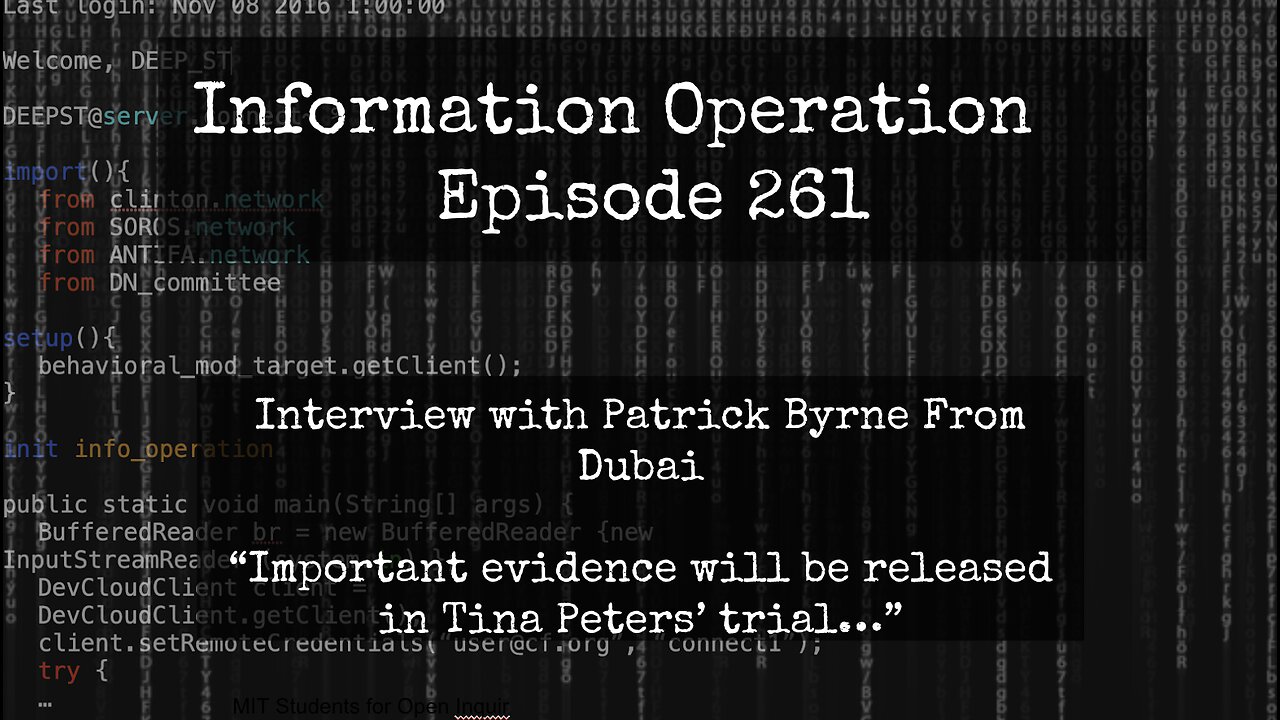 IO Episode 261 - Patrick Byrne - Election Fraud Reveals 7/31/24
