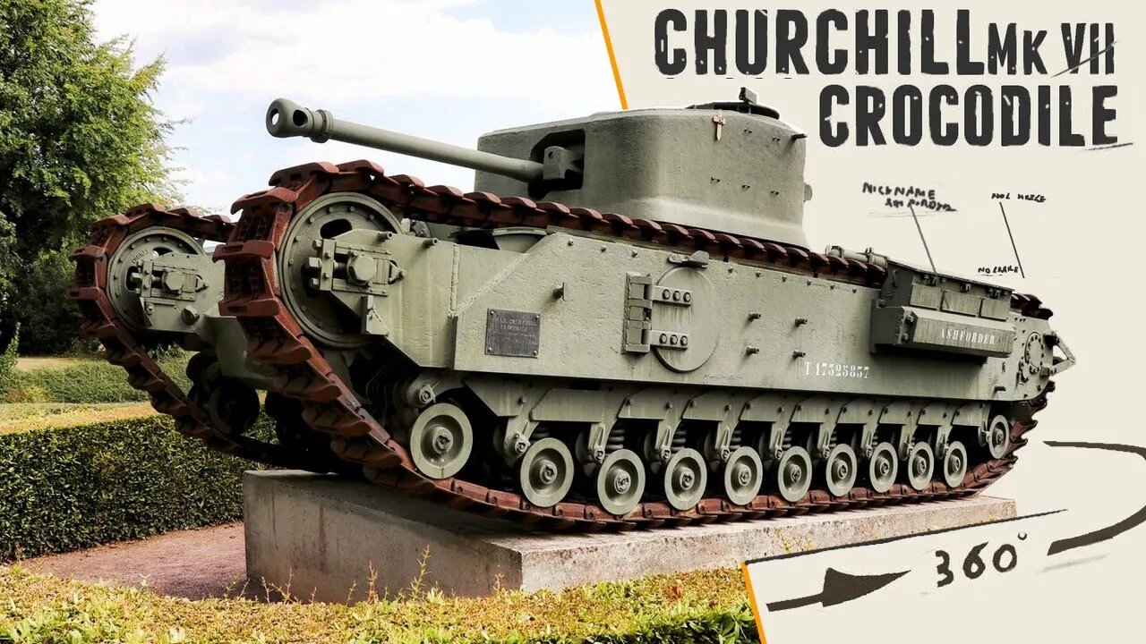 Churchill Mk VII Crocodile - Walkaround - Bayeux Museum.