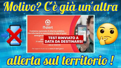 IT-Alert Rinviato il test del 21 Settembre 2023 nel Lazio