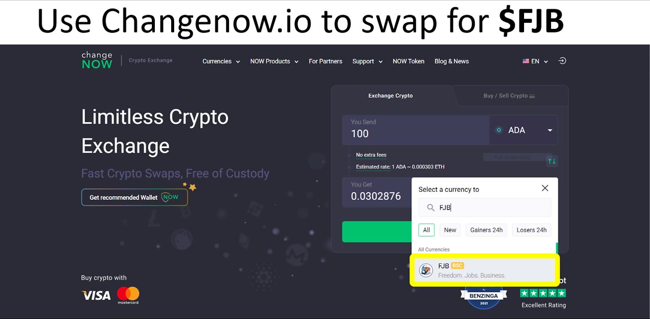 Use Change Now to Swap for FJB