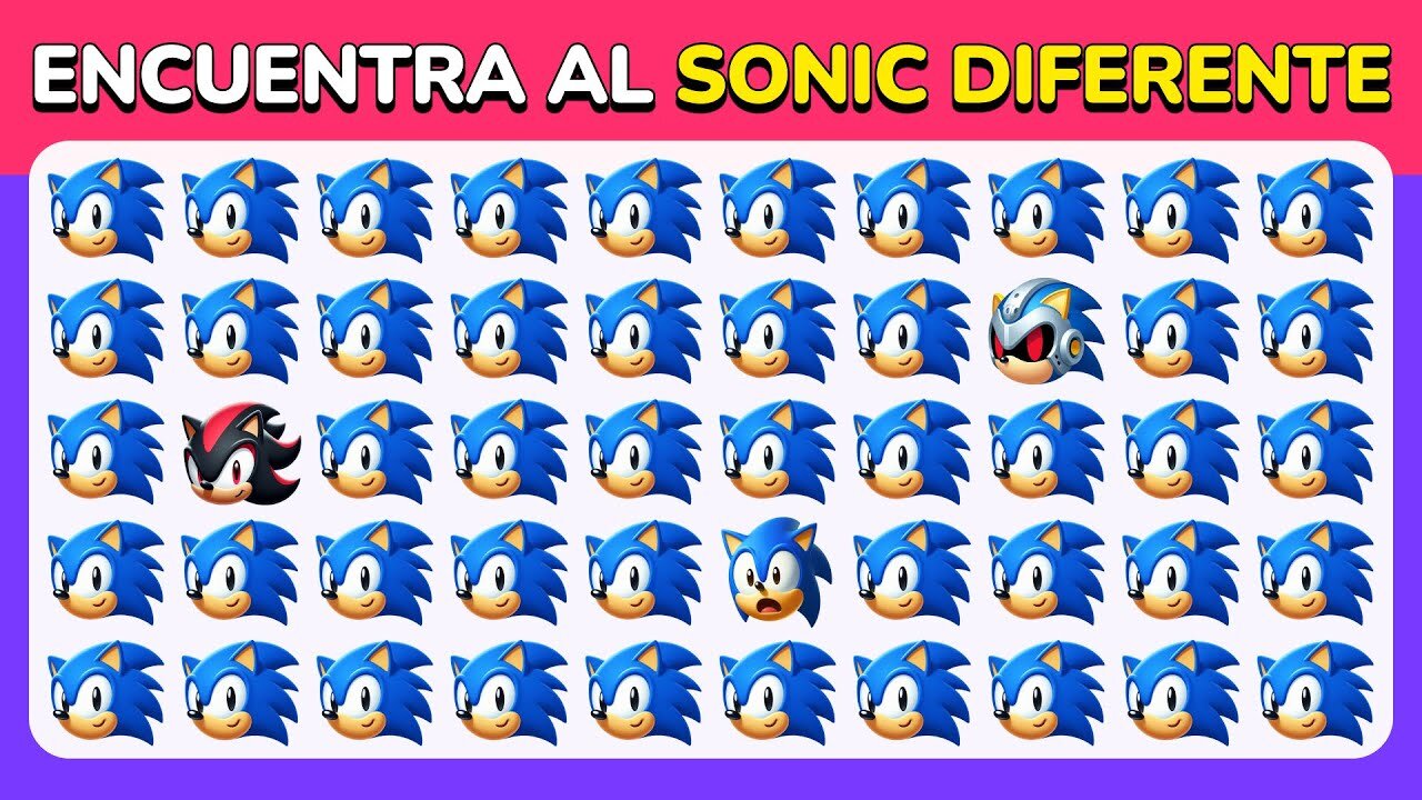 Encuentra el Emoji Diferente - Edición de Sonic the Hedgehog🦔🔵 30 Niveles Épicos