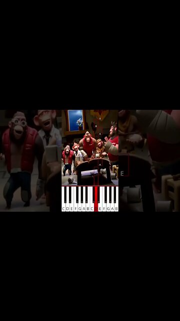 Monkeys Singing Chinese (TikTok Meme) - Octave Piano Tutorial