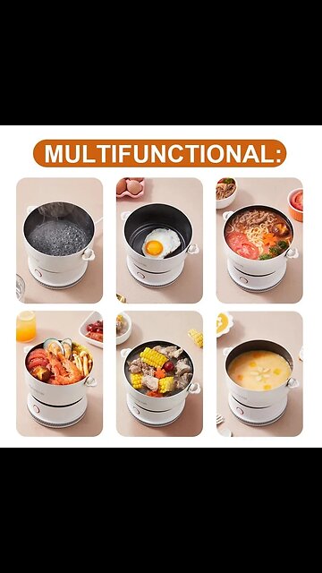 Portable Foldable Electric Cooking Pot 1.2L Mini Electric Cooker Multicooker