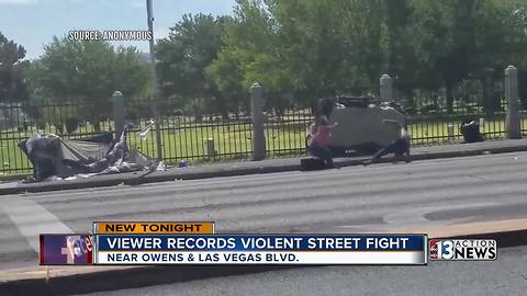 Las Vegas pickaxe attack caught on camera