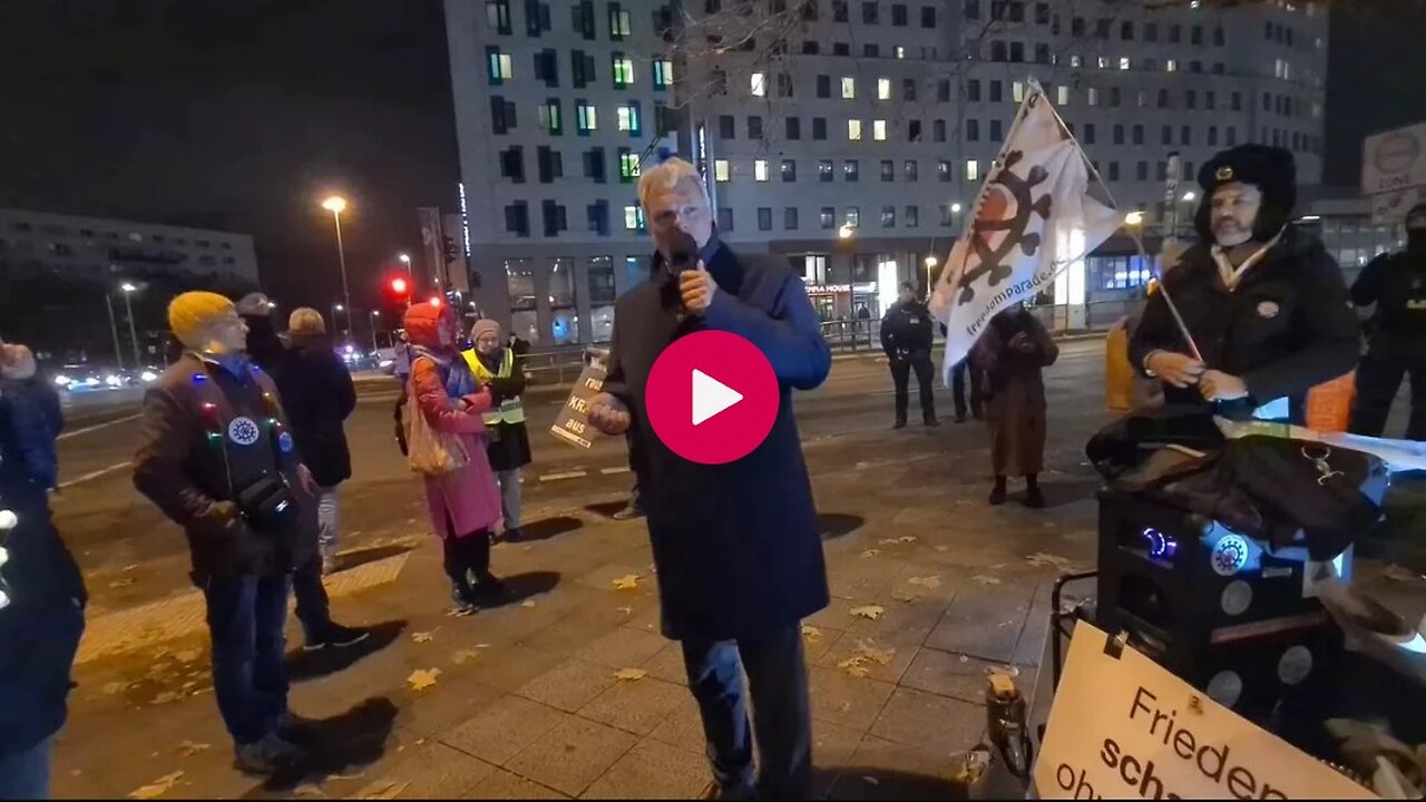 20.11.2024 Demo vor dem Vienna House Andels gegen die Kriegstreiber-Konferenz - Lichtenberg - Berlin