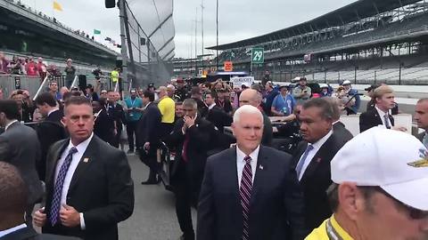 Vice President Mike Pence stops at Indianapolis Motor Speedway