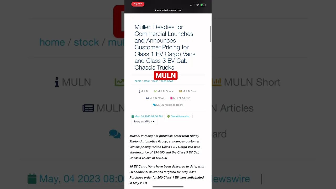#MULN 🔥 watch Monday! $muln