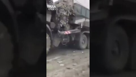 RUSSIAN CONVOY DESTROYED ALONG UKRAINIAN ROAD