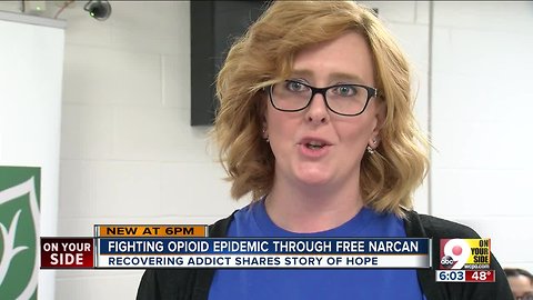 Recovering addicts help give out free NARCAN and share their stories