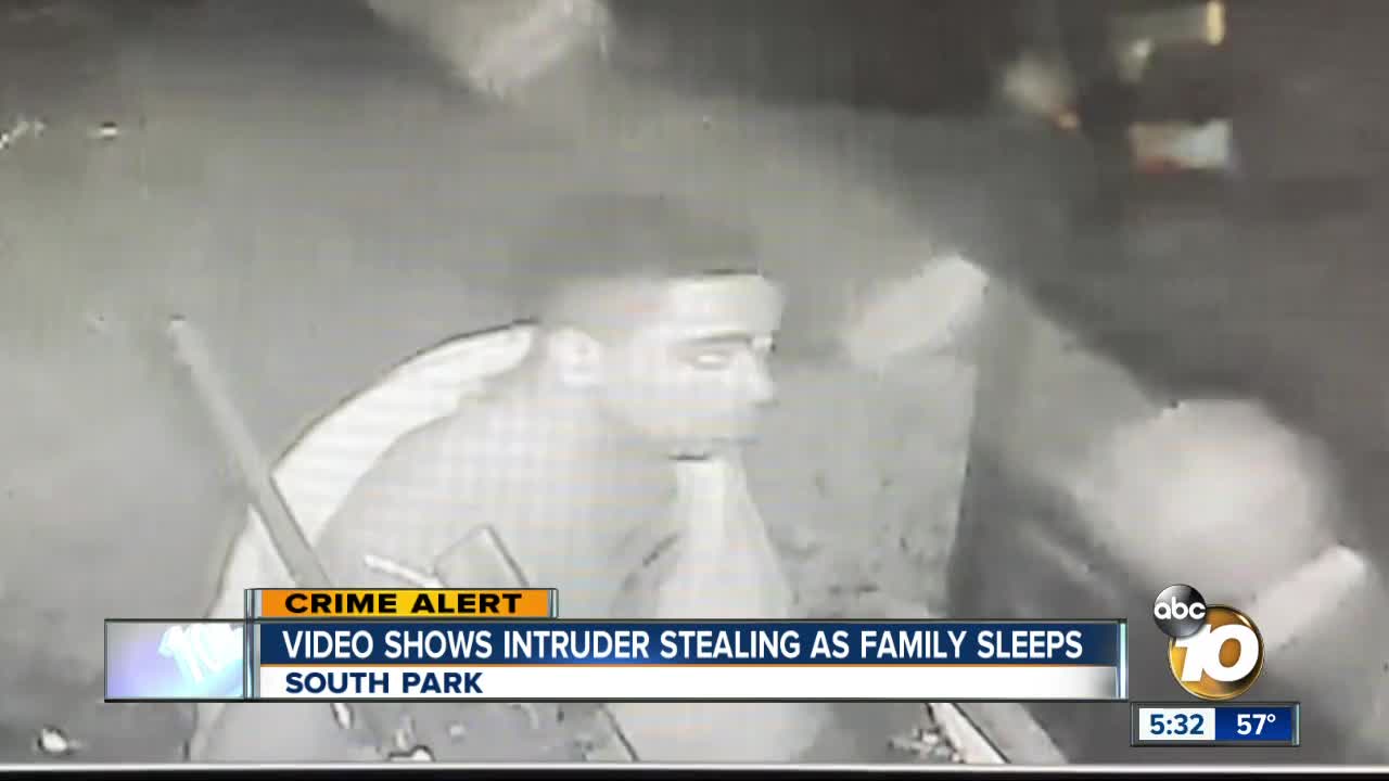 Video shows intruder stealing as family sleeps in South Park home