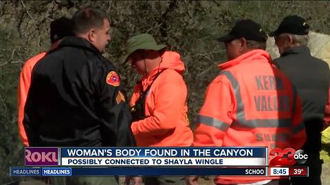 Family confirms the body found in the Kern Canyon is Shayla Wingle, the woman missing since last Friday