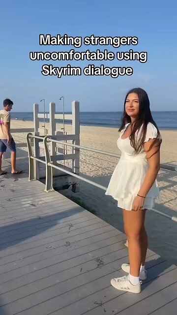 Tiktoker Trolls Strangers Using Skyrim Dialogue! 😭