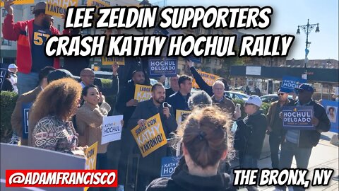 Lee Zeldin supporters crash the Kathy Hochul “Get Out The Vote” Rally