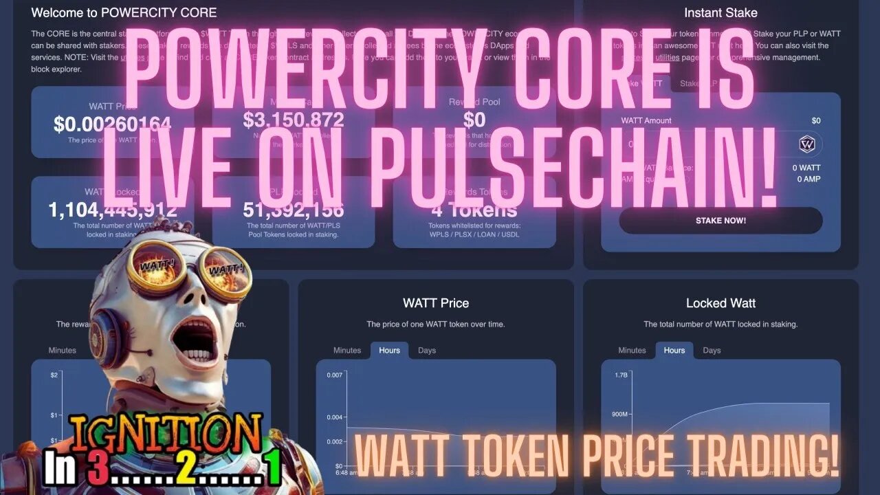 PowerCity CORE Is LIVE on Pulsechain! WATT Token Price Trading!