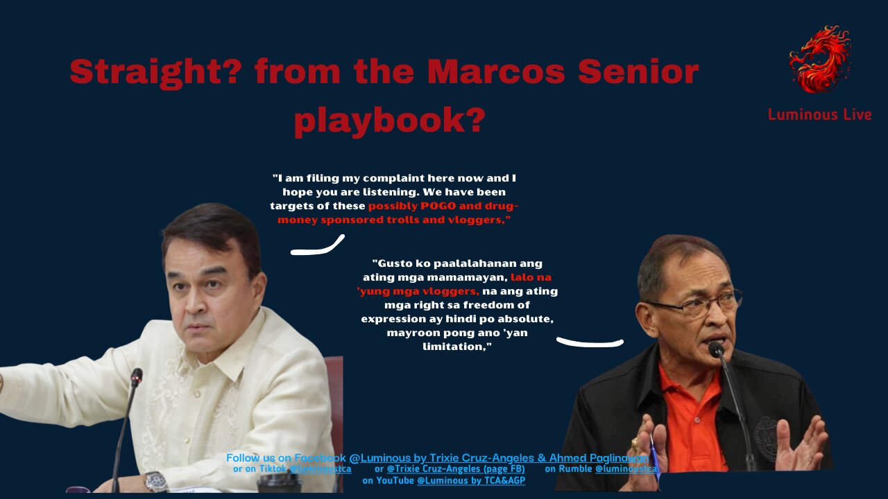 Straight from the Marcos Playbook?