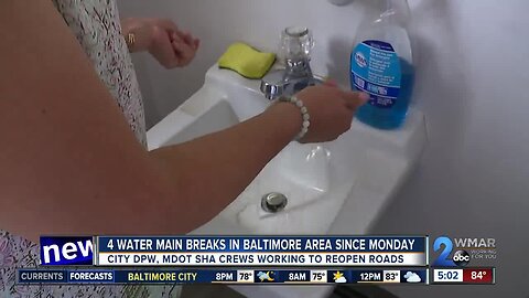 4 water main breaks in 24 hours in Baltimore area