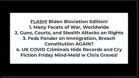 Liberty Conspiracy LIVE 2-2-24! Biden Bloviating Bomber, Gun Rights News, UK Lockdown Louts, Fic Fri