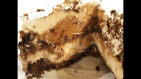 Choc lover's dream. Triple chocolate, double layer Oreo cheesecake