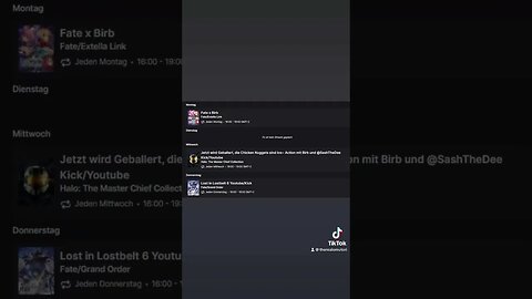 Stream schedule #vtuber #gervtuber #clip #shorts #anime #baka #game #stream #bird #birb #schedule