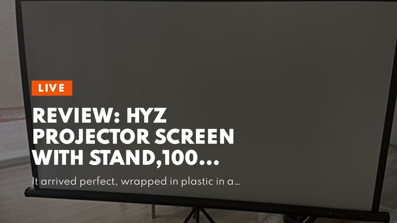 Review: HYZ Projector Screen with Stand,100 inch Indoor Outdoor PVC Movie Projection Screen 4K...