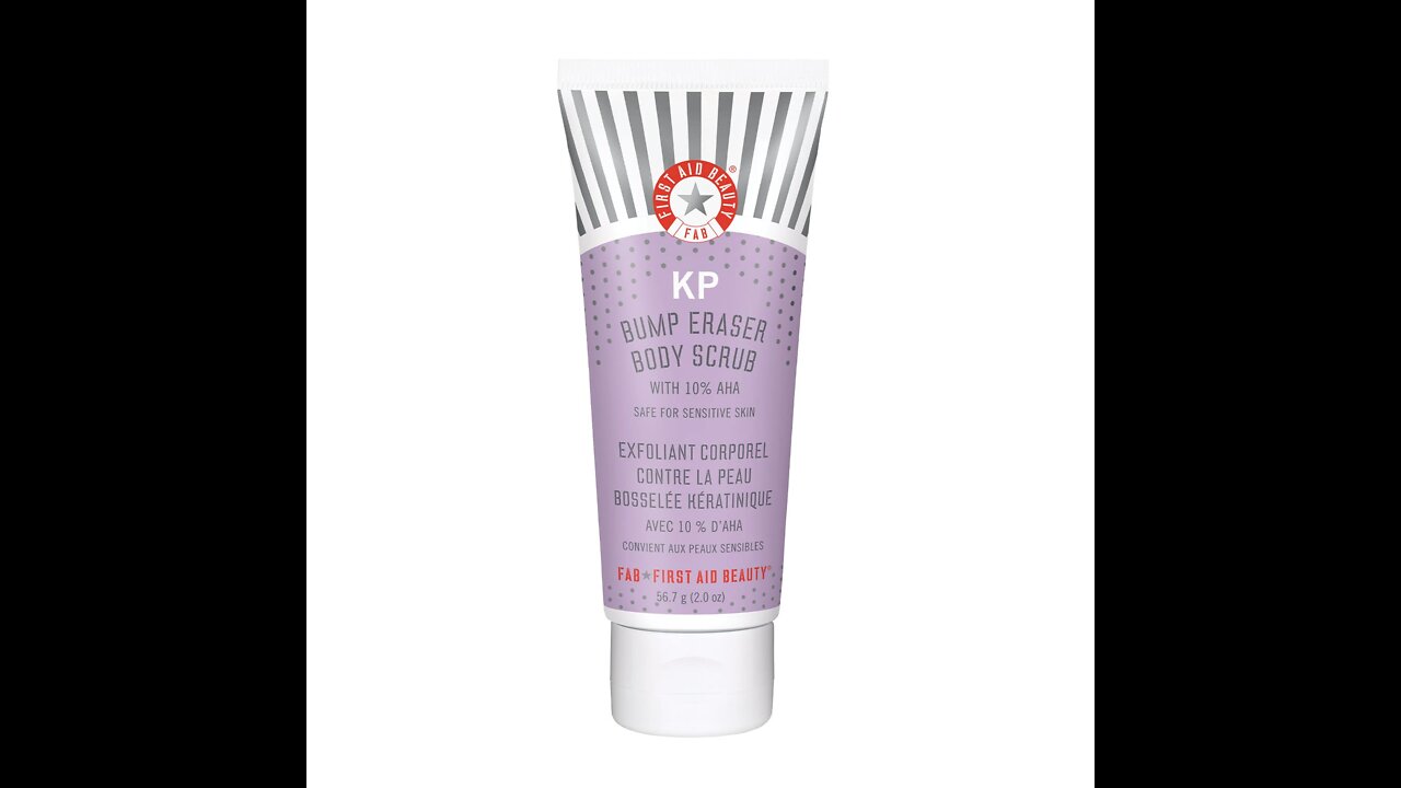 First Aid Beauty KP Bump Eraser Body Scrub Exfoliant for Keratosis Pilaris with 10% AHA 2 oz.