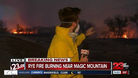 Rye Fire burns at least 5,000 acres near Magic Mountain, prompts road closures