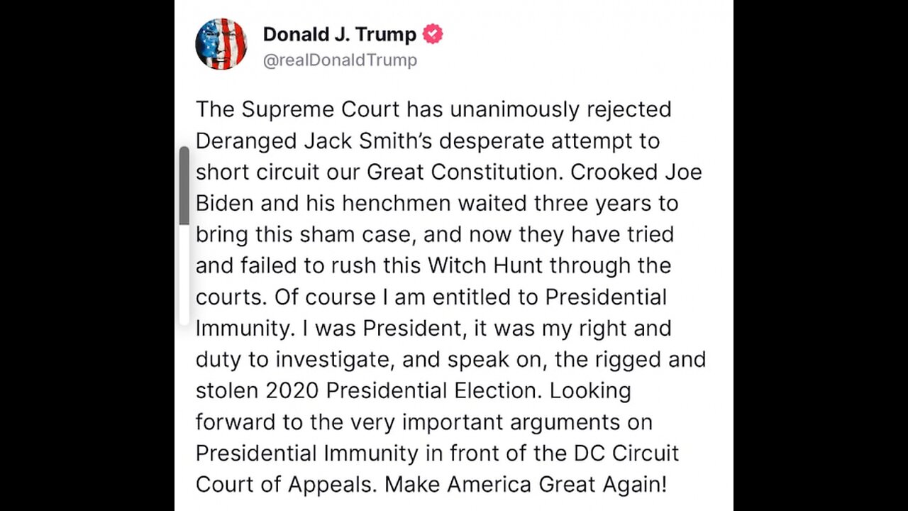 VICTORY: Supreme Court NUKES Biden Prosecution of Trump, Trial WILL NOT Happen Before 2024 | MASSIVE