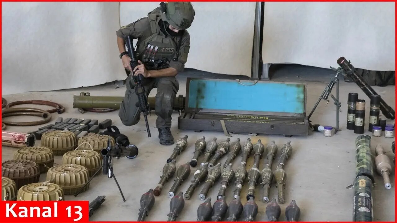 Israel's military shows weapons from Russia, Iran and North Korea which Hamas uses to strike Israel