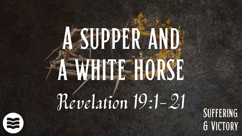 A supper and a white horse