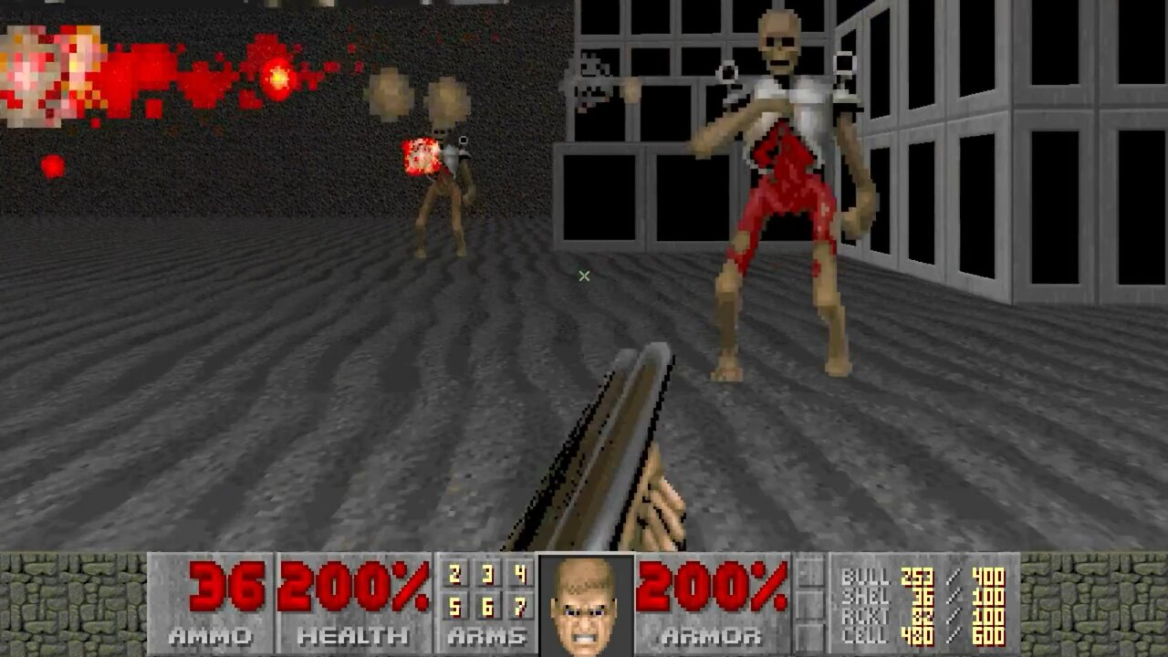 Doom II, DOS, 1995 - 100% Level 16, Suburbs