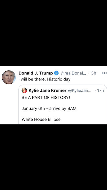 Jan 6th Trump will be there at White House ellipses