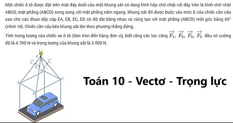 Một chiếc ô tô được đặt trên mặt đáy dưới của một khung sắt có dạng hình hộp ch