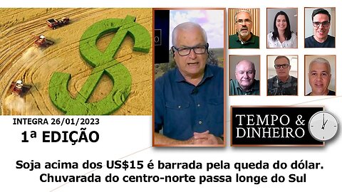 Soja acima dos US$15 é barrada pela queda do dólar. Chuvarada do centro-norte passa longe do Sul