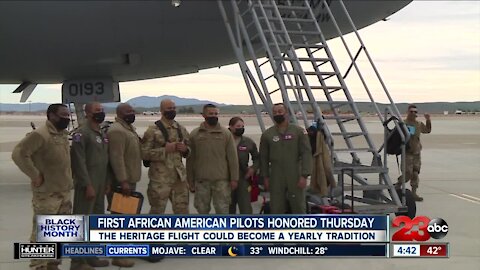 Tuskegee Airman honored Thursday, Heritage Flight could be yearly tradition