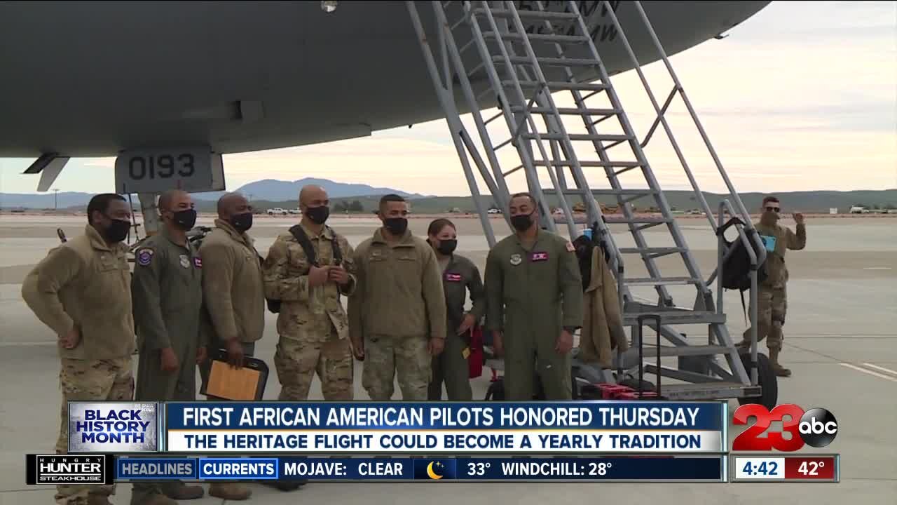 Tuskegee Airman honored Thursday, Heritage Flight could be yearly tradition