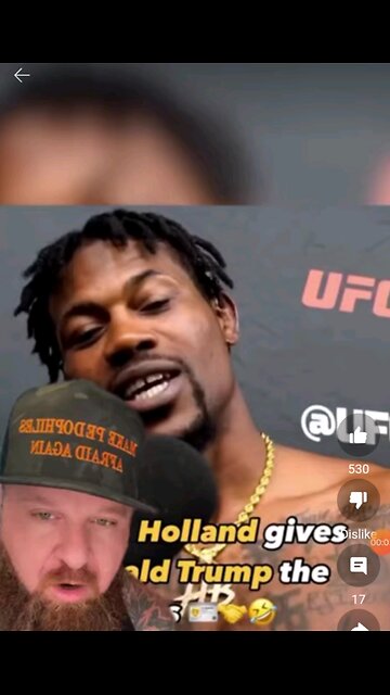 Kevin Holland jumps out the ring to go shake Trump's hand at the UFC FIGHT