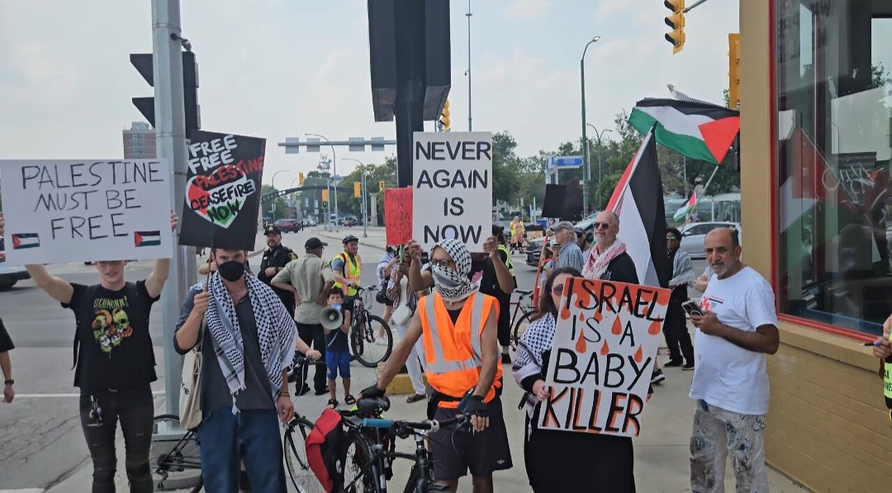 Pro Palestine Rally Block Confusion Corner In Winnipeg Part 2