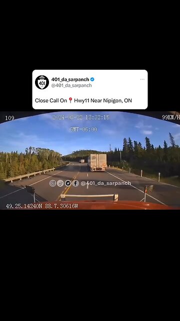 Dangerous Driving On Highway 11 Nipigon