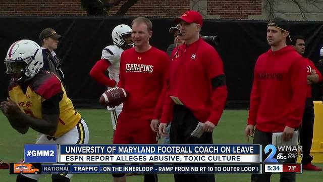 Maryland football coach suspended from program during investigation