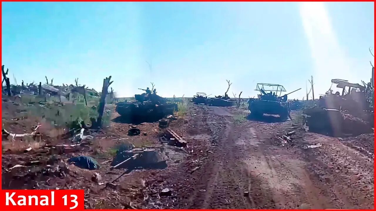 Image of a large number of Russian equipment destroyed in Donetsk - Russian military shows