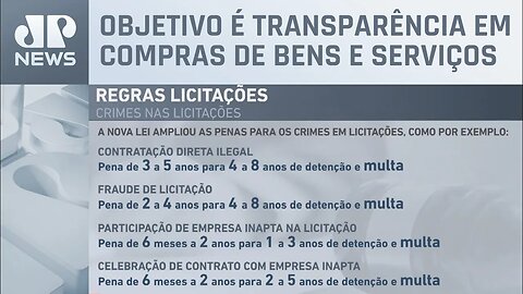 Novas regras de licitação pública começam neste sábado (01)